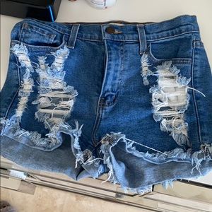 vibrant High Rise Denim Shorts- size small